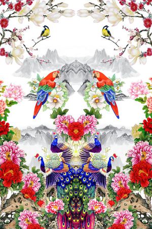 风景印花花型图片