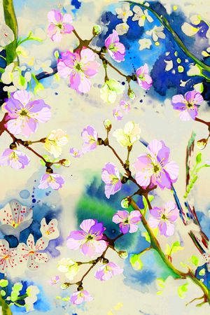 樱花印花花型图片