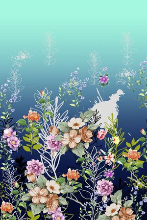 手绘印花花型图片