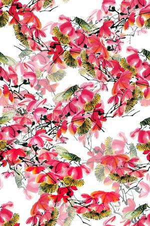 红叶印花花型图片
