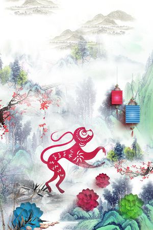 猴年印花花型图片