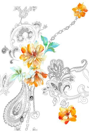 高清花卉印花花型图片