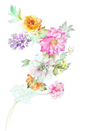 高清花卉印花花型图片