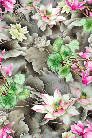 水彩印花花型图片