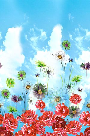 天空印花花型图片