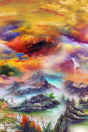 风景印花花型图片