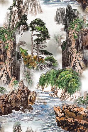国画绘画印花花型图片