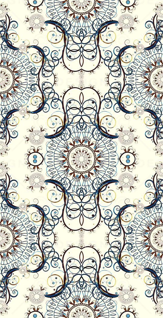 线描印花花型图片