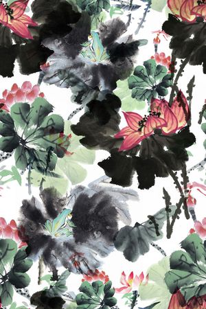 手绘印花花型图片