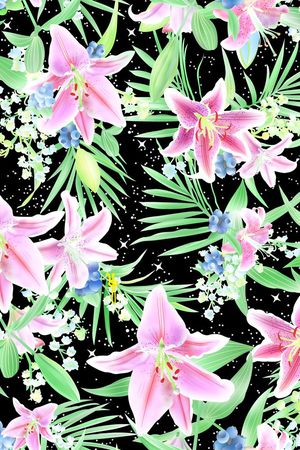 百合印花花型图片