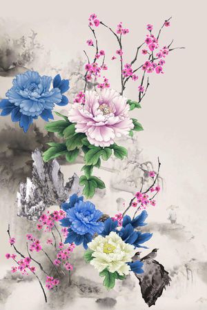 水墨印花花型图片