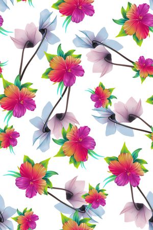 水仙花印花花型图片