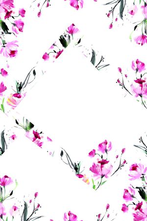 手绘花印花花型图片