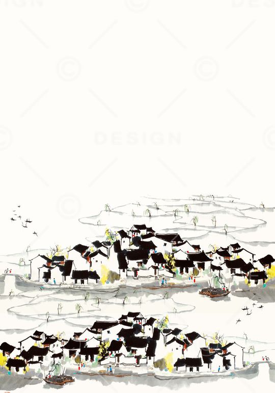 国画印花花型图片
