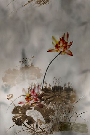 花鸟印花花型图片
