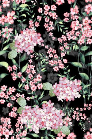 连衣裙印花花型图片