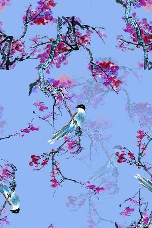 旗袍印花印花花型图片