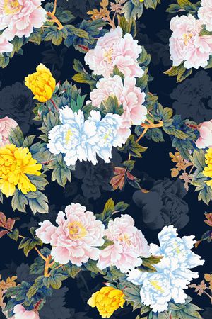 中国风印花花型图片