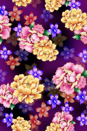 乱花印花花型图片