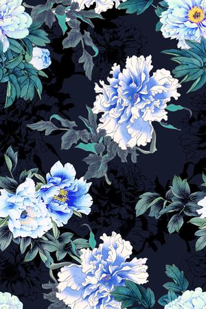 牡丹印花花型图片
