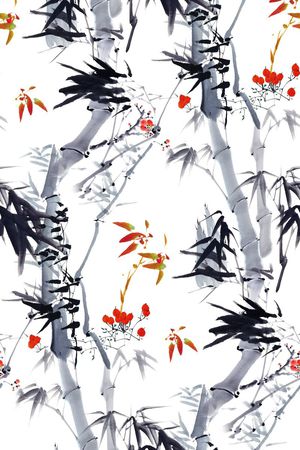 水墨印花花型图片