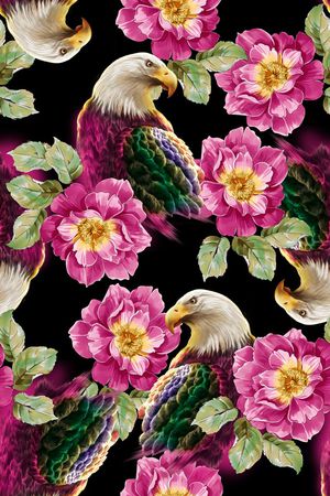 花鸟印花花型图片