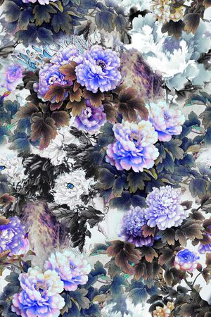 水彩印花花型图片