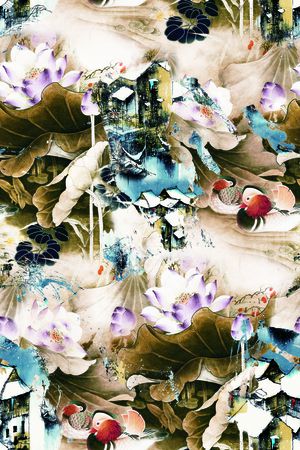 中国风印花花型图片