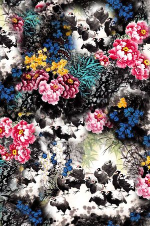 花鸟印花花型图片