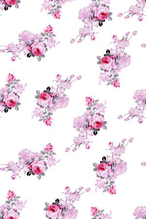 玫瑰印花花型图片