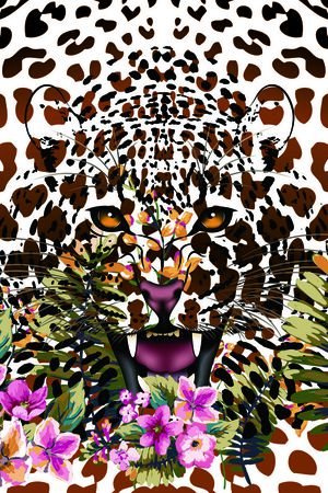 豹纹印花花型图片