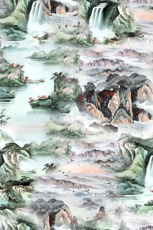 山川印花花型图片