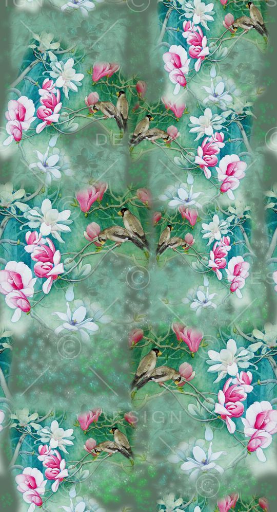 玉兰花语印花花型图片