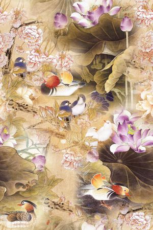 牡丹印花花型图片