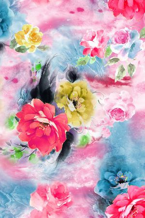 水彩花卉印花花型图片