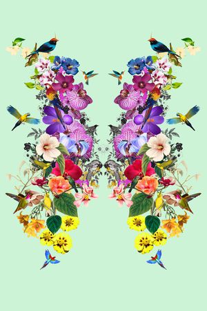 花鸟印花花型图片