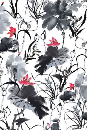 国画印花花型图片