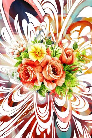 花卉印花花型图片