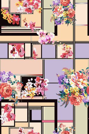 手绘印花花型图片