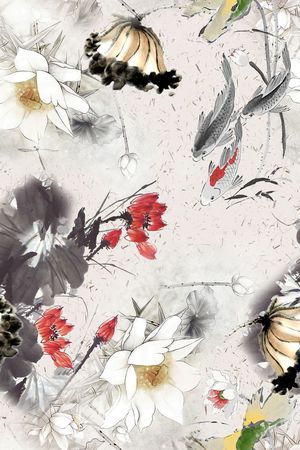 中国风印花花型图片
