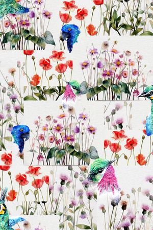 花鸟印花花型图片