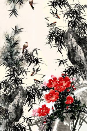 国画印花花型图片