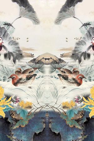 水墨花卉印花花型图片