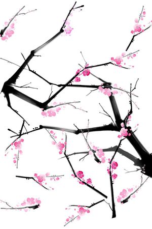 桃花印花花型图片