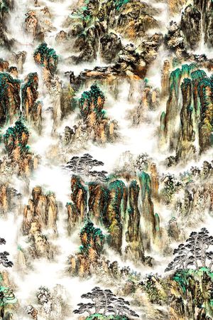 山川印花花型图片