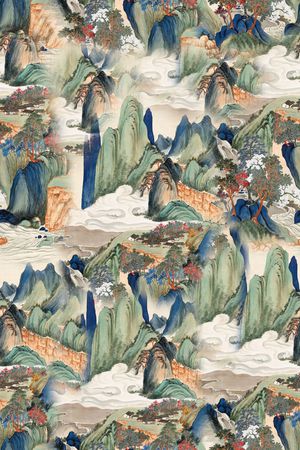 山川印花花型图片