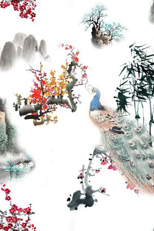 水墨印花花型图片