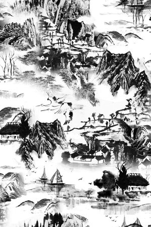 黑白印花花型图片