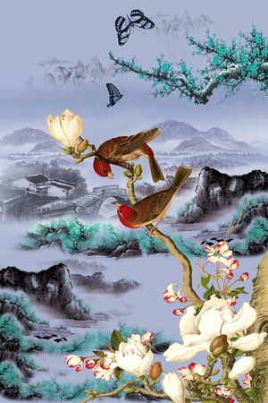 国画印花花型图片