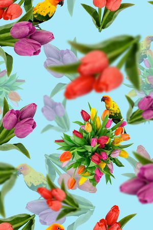 花鸟印花花型图片